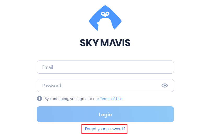 Reset Your Password for Marketplace and Mavis Hub Sky Mavis