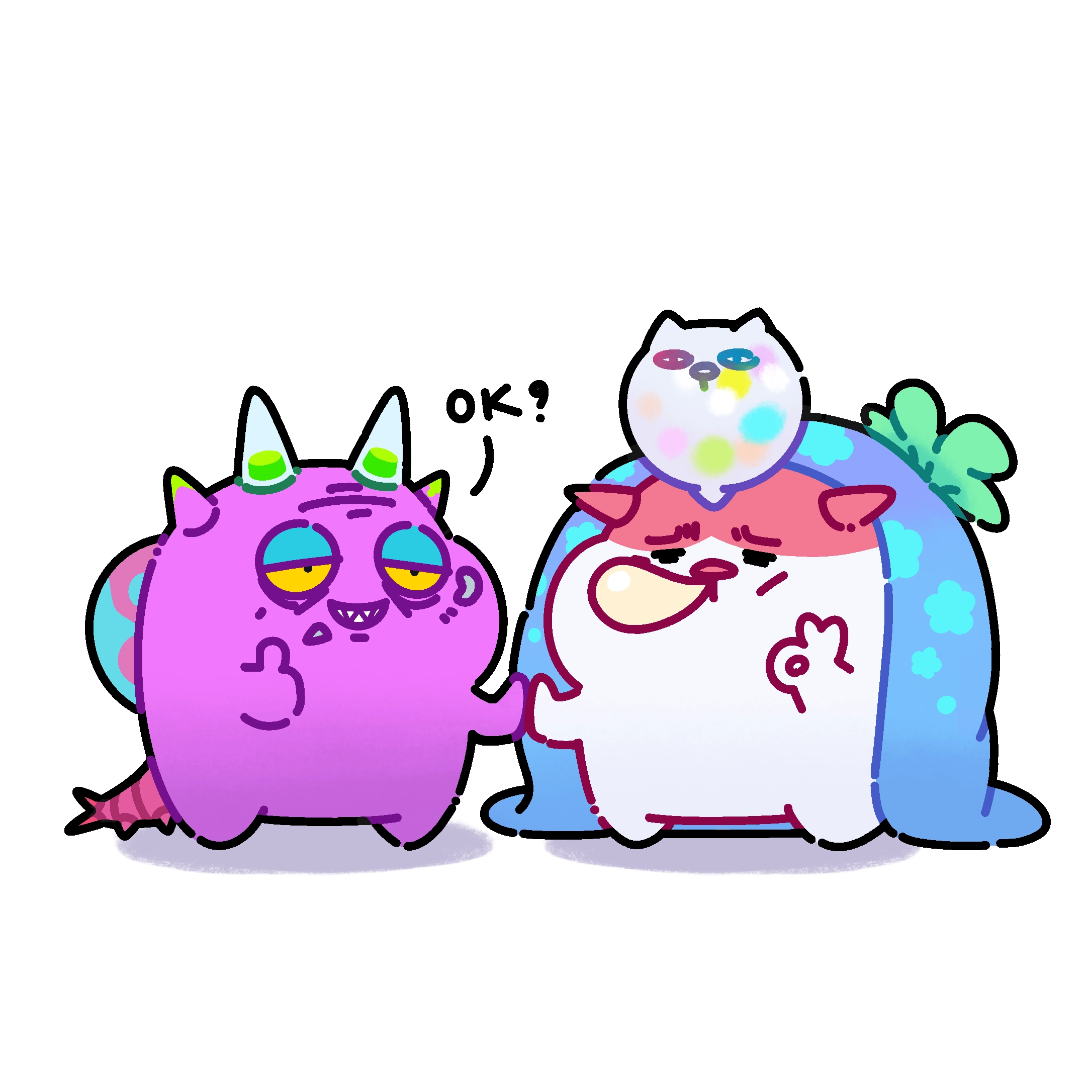 Two Axies chatting — we're here to help